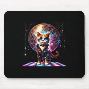 Tapis De Souris Dancing Chat Disco Ball Kitten Kitty Lover Drôle P