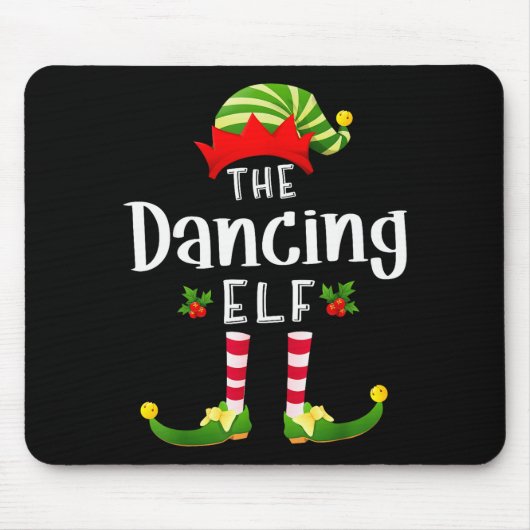 Tapis De Souris Dancing Christmas Elf Matching Pajama X-mas Party  (Devant)