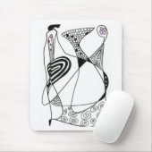 Tapis De Souris "Dancing Hen" Design abstrait Mousepad (Avec souris)