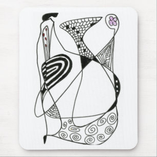 Tapis De Souris "Dancing Hen" Design abstrait Mousepad
