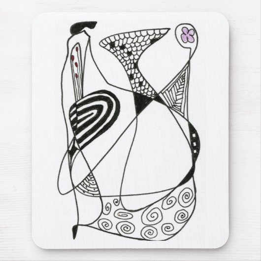 Tapis De Souris "Dancing Hen" Design abstrait Mousepad (Devant)