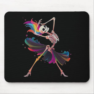 Tapis De Souris Dancing Skeleton arc en ciel Ballerina Halloween