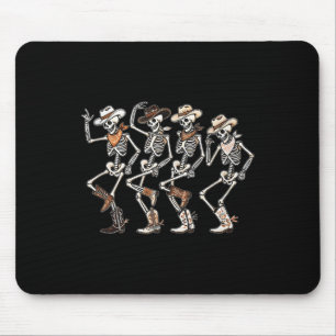 Tapis De Souris Dancing Skeleton Cowboys Western Country Rodeo Hal