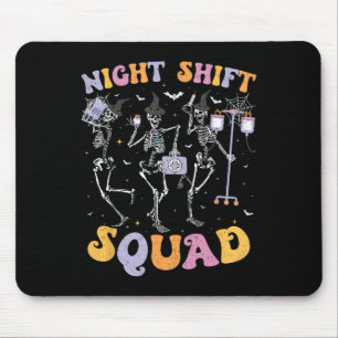 Tapis De Souris Dancing Skeleton Nurse Night Squale Shift Hallowee
