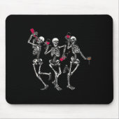 Tapis De Souris Dancing Skeletons Drinking Wine Lover Funny Hallow (Devant)