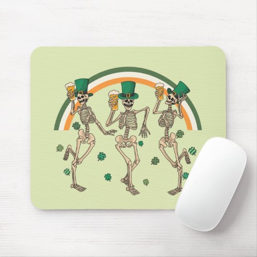 Tapis De Souris Dancing Skeletons St Patrick (Avec souris)