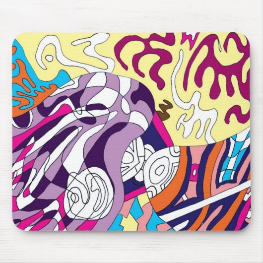 Tapis De Souris "Dancing Sky Reaching Hill" Art Abstrait (Devant)