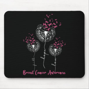 Tapis De Souris Dandelion Faith Hope Love Cancer du sein Sensibili