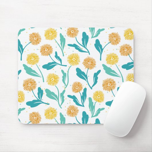Tapis De Souris Dandelion jaune motif floral - Inspiré par la natu (Avec souris)