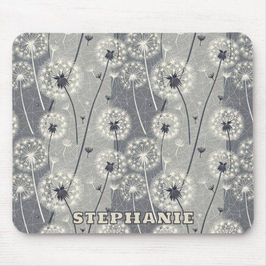 Tapis De Souris Dandelion monochrome moderne (Devant)