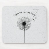 Tapis De Souris Dandelion noir et citation sur Terrazzo (Devant)