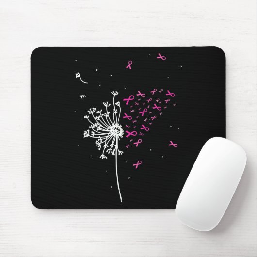 Tapis De Souris Dandelion Pink Ribbon Cool Sensibilisation au canc (Avec souris)