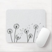 Tapis De Souris Dandelions Fleurs Pappus Spores Gris (Avec souris)