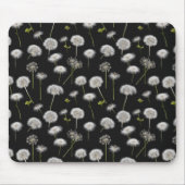 Tapis De Souris Dandelions Fluffés Sur Noir (Devant)