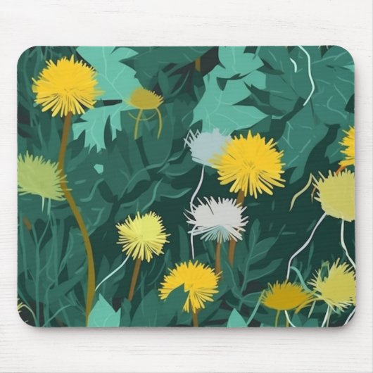 Tapis De Souris Dandelions jaunes d'été (Devant)