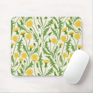 Tapis De Souris Dandelions, vert, jaune et blanc
