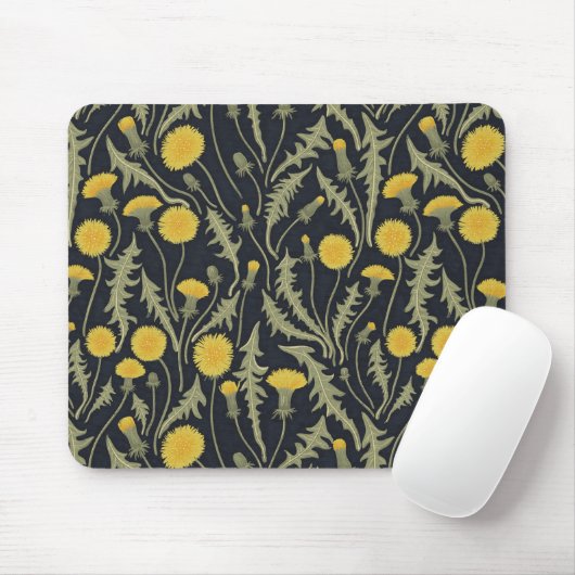 Tapis De Souris Dandelions, vert, jaune et noir (Avec souris)