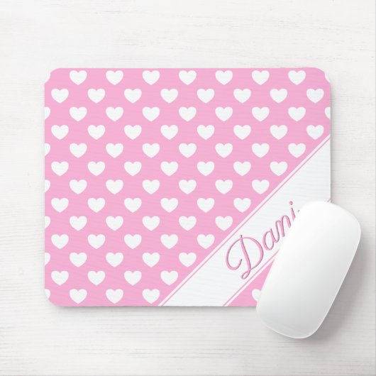 Tapis De Souris Dani - Nom personnalisé Modèle, Pastel Pink (Avec souris)