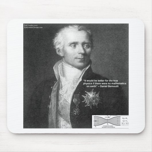 Tapis De Souris Daniel Bernoulli Véritable Physique Citation Cadea (Devant)