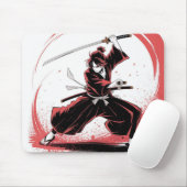 Tapis de souris d'anime de guerrier samouraï (Avec souris)