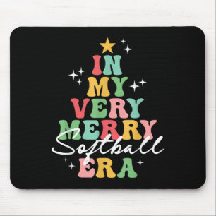 Tapis De Souris Dans Mon Joyeux Joueur Softball Era Christmas Gro
