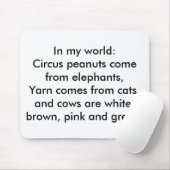 Tapis De Souris Dans mon monde : Le fil vient des chats... (Avec souris)