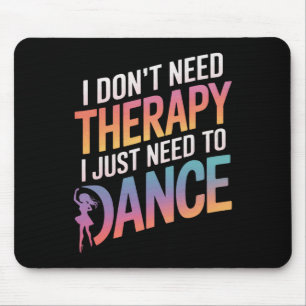 Tapis De Souris Danse Danse Danse Uni-adulte Danse moderne Noir
