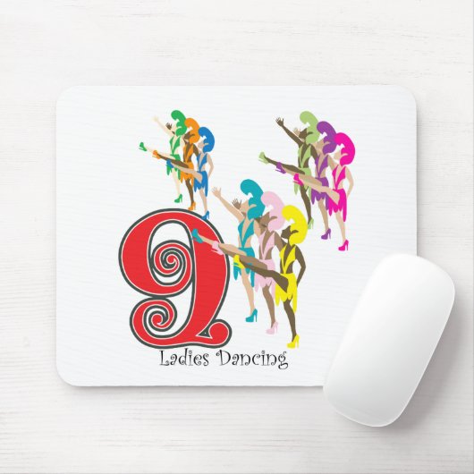 Tapis De Souris Danse de 9 dames (Avec souris)