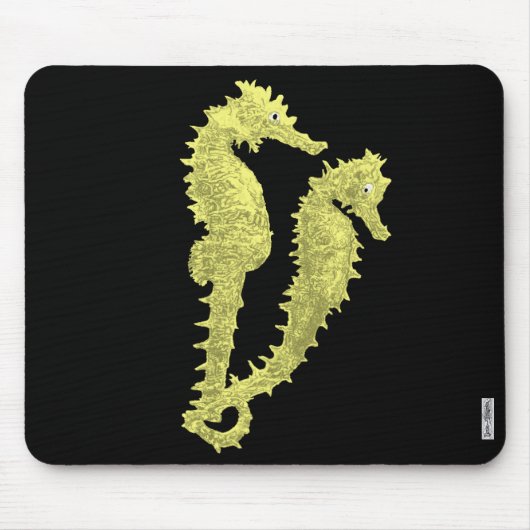 Tapis De Souris Danse Des Chevaux De Mer (Jaune) (Devant)