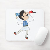 Tapis De Souris Danse d'Evzone de Grec avec le drapeau (Avec souris)