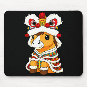 Tapis De Souris Danse du lion pour le Nouvel An lunaire chinois Ch