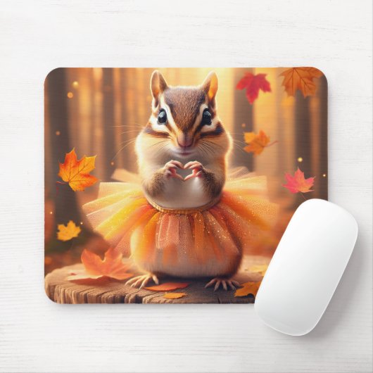 Tapis De Souris Danseur Chipmunk d'automne (Avec souris)