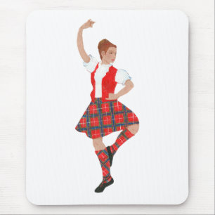 Tapis De Souris Danseur des Highlands écossais Tartan Fraser
