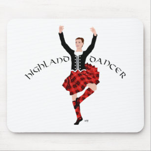 Tapis De Souris Danseur des Highlands en plaid rouge