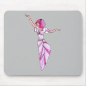 Tapis De Souris Danseur rose funky fille avec cheveux roses (Devant)