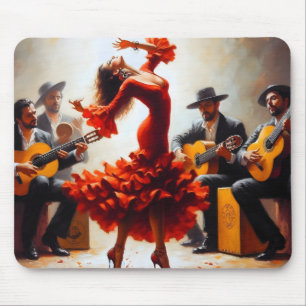 Tapis De Souris Danseuse de Flamenco Groupe de Musique Espagnole