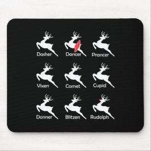 Tapis De Souris Danseuse de rennes de Noël Ballet Ballerina Danse