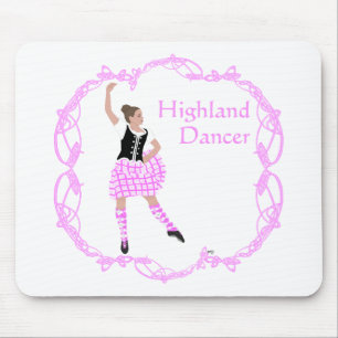 Tapis De Souris Danseuse des Highlands écossais Nœud celtique Rose