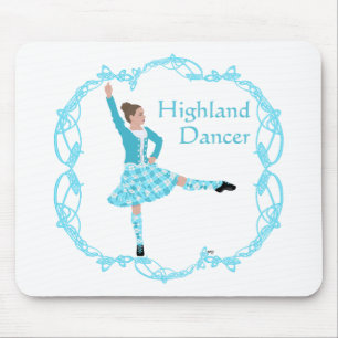Tapis De Souris Danseuse des Highlands écossais Nœud celtique Turq