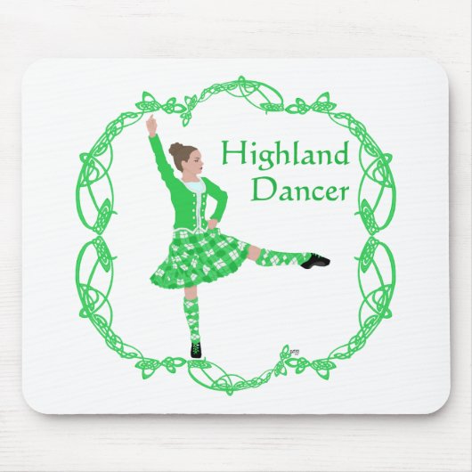 Tapis De Souris Danseuse des Highlands écossais - Vert (Devant)