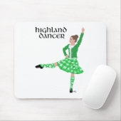 Tapis De Souris Danseuse écossaise des Highlands en vert (Avec souris)