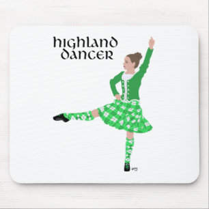 Tapis De Souris Danseuse écossaise des Highlands en vert