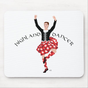 Tapis De Souris Danseuse écossaise des Highlands Rouge et Noir
