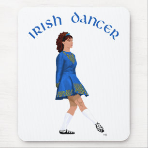 Tapis De Souris Danseuse Irlandaise en Soft Shoe en Bleu