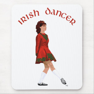 Tapis De Souris Danseuse Irlandaise en Soft Shoe en Rouge