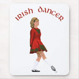 Tapis De Souris Danseuse Irlandaise en Soft Shoe Rouge