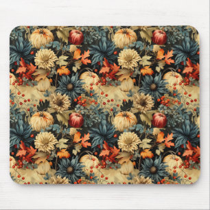 Tapis De Souris Dark Cottagecore Automne Floral de Citrouille