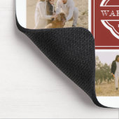 Tapis De Souris Dark Red White Monogram & Year Photo Collage (Coin)