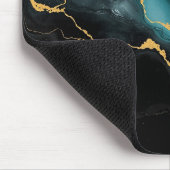 Tapis De Souris Dark Teal & Gold Marble Statement Mousepad (Coin)