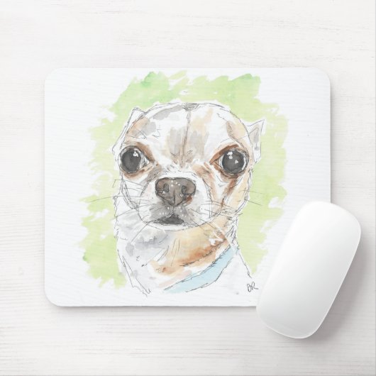 Tapis de souris d'art Chihuahua. (Avec souris)